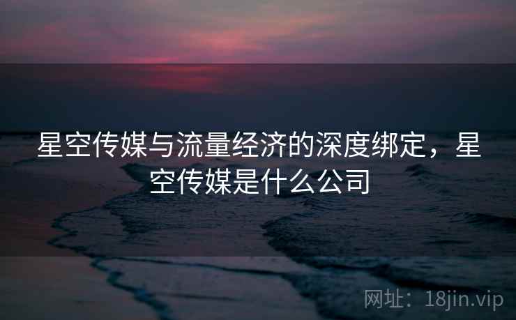 星空传媒与流量经济的深度绑定,星空传媒是什么公司 星空传媒与流量经济的深度绑定,星空传媒是什么公司